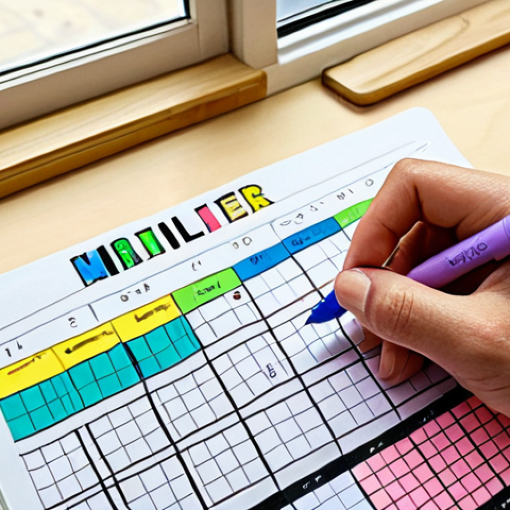 **

A person joyfully marking progress on a habit tracker, surrounded by encouraging sticky notes and a clean, organized workspace.  Soft, natural light filters through a window, creating a sense of calm and focus.  The tracker shows consistent progress in areas like "English Study," "Exercise," and "Gratitude Journal."  Utilize a pastel color palette for a modern and approachable feel.  Include elements of stationery popular in Japan (e.g., Mildliner highlighters, Pilot FriXion pens).

**