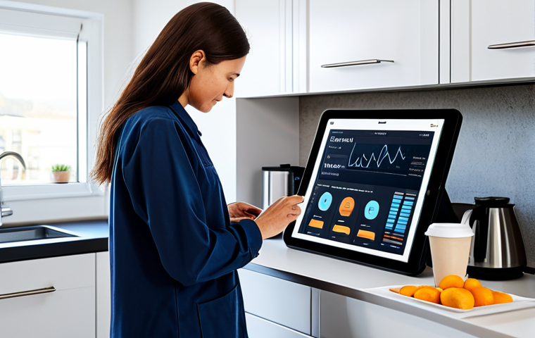 Optimized Morning Routine**

A bright, modern kitchen scene at sunrise. A person, fully clothed and wearing modest, comfortable clothing, is preparing a coffee while looking at data displayed on a tablet showing coffee bean types and caffeine levels. Charts visualizing sleep data are subtly displayed in the background. The scene is clean and organized, representing efficiency and well-being. Safe for work, appropriate content, fully clothed, professional, perfect anatomy, correct proportions, natural pose, high quality.

**
