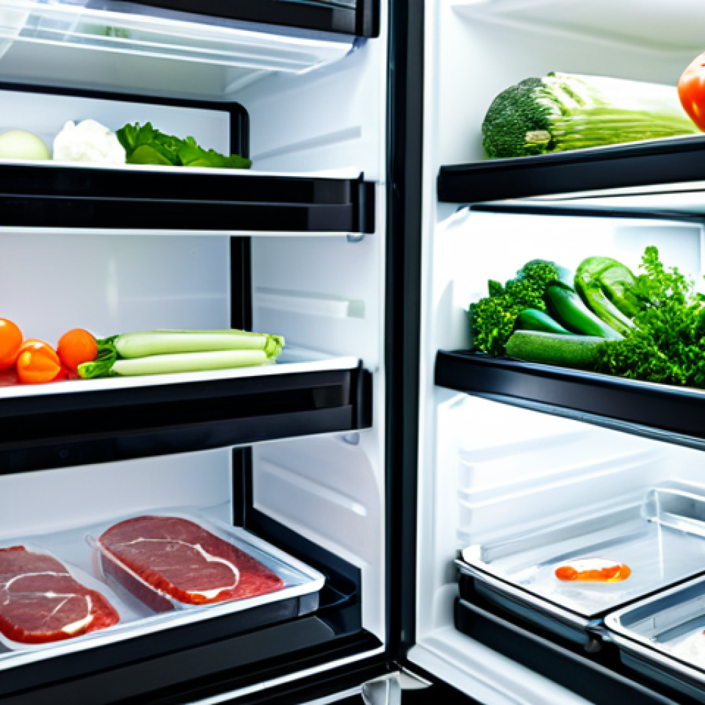 실생활에서 과학적 원리를 적용하는 방법 - Food Preservation**

A brightly lit, organized refrigerator interior. Various fresh vegetables are s...