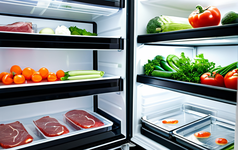 실생활에서 과학적 원리를 적용하는 방법 - Food Preservation**

A brightly lit, organized refrigerator interior. Various fresh vegetables are s...
