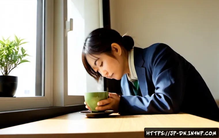 일상적인 스트레스 관리와 과학적 사고 - Photorealistic morning scene in a contemporary Japanese apartment, a calm Japanese office worker sea...